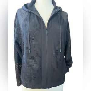 Lululemon size medium Black Mesh Zip-Up Hoodie excellent condition breezy mesh